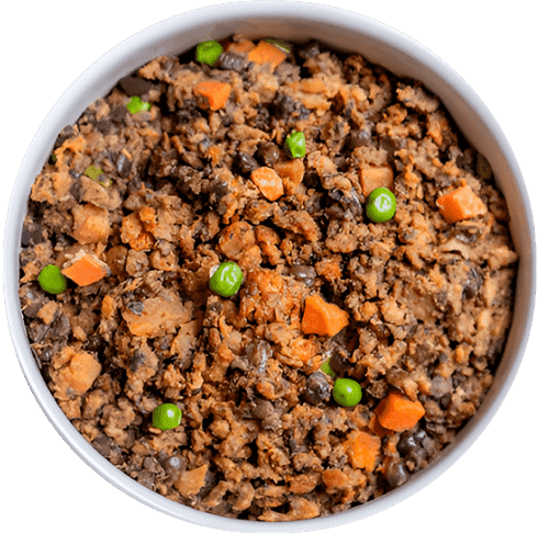 A bowl of The Cowbell fresh dog food