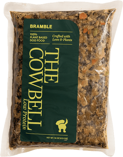 A pack of The Cowbell Low Protein fresh dog food