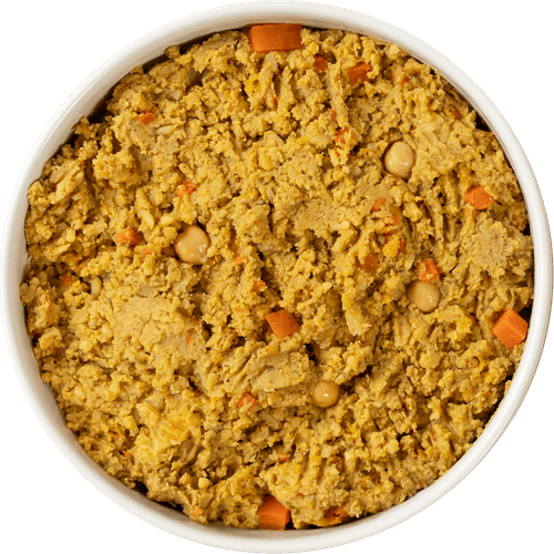 A bowl of The Roost Low Protein fresh dog food